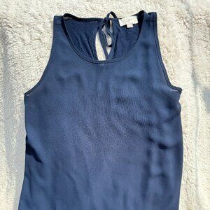 LOFT Mixed Media Tank Top Keyhole back detail with Tie - XS